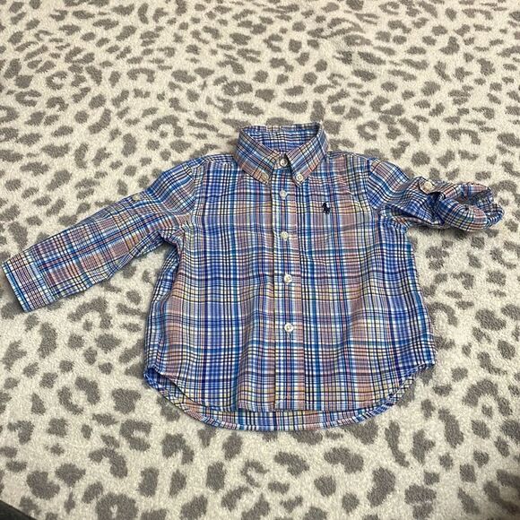 👼 Baby Boy Ralph Lauren Button Down Shirt 9 Months - Picture 1 of 4